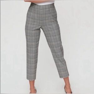 Aritzia Babaton Atelier Conan Pants Plaid Trousers Modern Check Grey Size 6